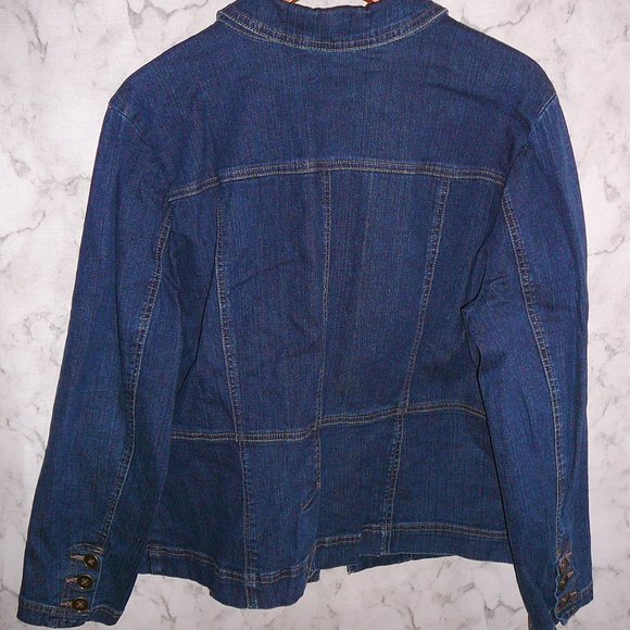 Denim Jean Jacket Coat St. John's Bay size XL Long Sleeve - Picture 6 of 8